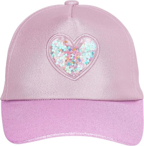 Girls Glitter Baseball Cap Sequin Sun Hat with Structured Brim, Adjustable for Summer Beach Travel, 4-6 Years Old in Kuwait