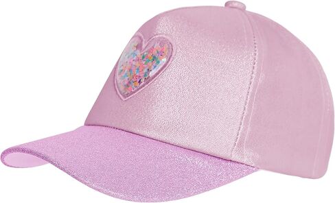 Girls Glitter Baseball Cap Sequin Sun Hat with Structured Brim, Adjustable for Summer Beach Travel, 4-6 Years Old in Kuwait