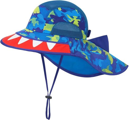 WAWSAM Kids Sun Hat for Boys and Girls, UV Protection Breathable Mesh Summer Beach Hat with Wide Brim for Age 4-12 in Kuwait