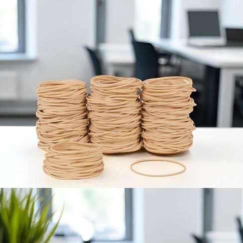 Rubber Bands Size #19, 400Pcs Approximately 0.45lb Elastic Band Beige Small Rubber Band Home Office Supplies(3-1/2" x 1/16'') in Kuwait