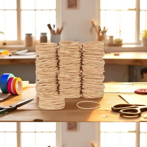 Rubber Bands Size #19, 400Pcs Approximately 0.45lb Elastic Band Beige Small Rubber Band Home Office Supplies(3-1/2" x 1/16'') in Kuwait