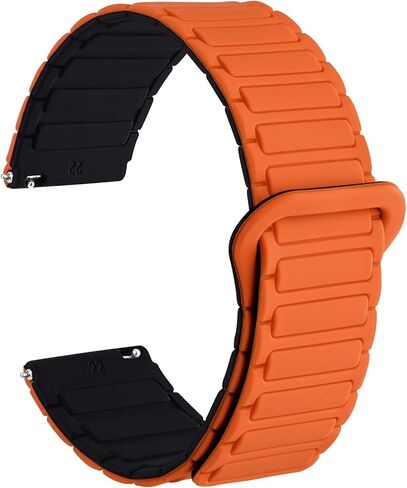WOCCI Magnetic Silicone Watch Bands, Tactile Ridged Texture, Quick Release, Compatible Watch Lug 20mm 22mm in Saudi Arabia