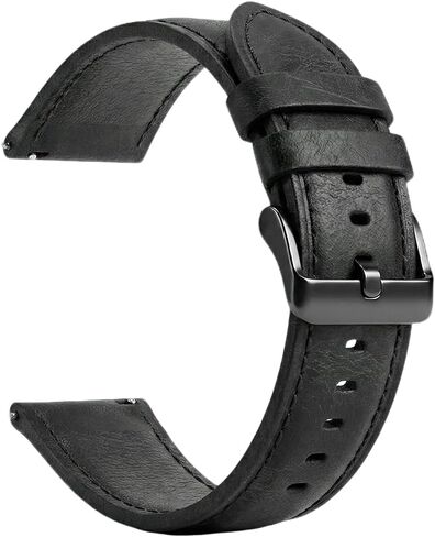 Harikiri 18mm 19mm 20mm 22mm 24mm Leather Bands Compatible with Garmin/Samsung/Amazfit/Huawei/Coros/Polar/Timex/Fitpolo/Veryfitpro/RUIMEN/Casio,Quick Release Watch Strap for Men Women in Saudi Arabia