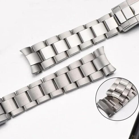بديل لسوار ساعة BEHLINE الصلب المنحني المقاوم للصدأ لساعة Datejust Submariner مقاس 20 مم in Kuwait