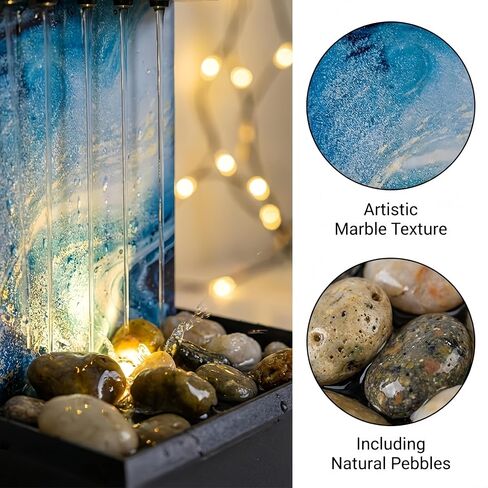 Waterfall Fountain, Tabletop Fountain Irregular Stones Exquisite Workmanship Unique Shape Lightweight Easy to Install,Indoor Waterfall for Home Office Living Room Work in Saudi Arabia