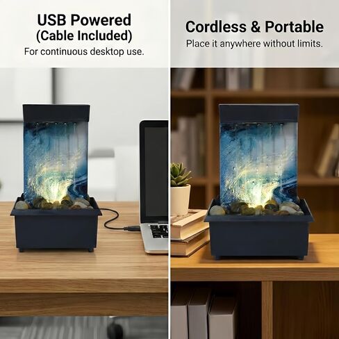Waterfall Fountain, Tabletop Fountain Irregular Stones Exquisite Workmanship Unique Shape Lightweight Easy to Install,Indoor Waterfall for Home Office Living Room Work in Saudi Arabia