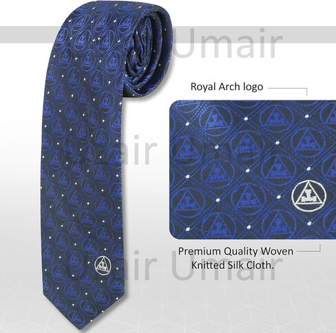 Royal Arch Masonic Regalia Craft Masons Neck knitted Woven Silk Tie blue/white in Saudi Arabia