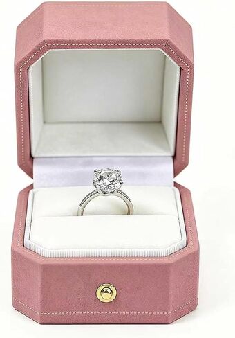 2 Slots Velvet Wedding Ring Box, Octagon Engagement Ring Box Ring Display Holder Case with Hinged Lid for Proposal Engagement Wedding, 2.44x2.44x2.17 IN-U2-PRB002-Green in Saudi Arabia