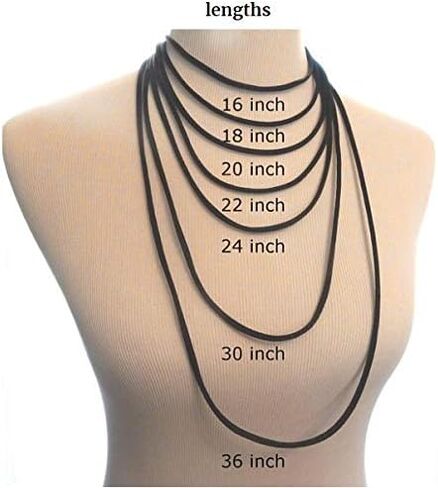 NA Black Satin Silk Cord Chain Necklace Sterling Silver Lobster Clasp in Saudi Arabia