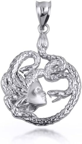 Greek Mythology Medusa Divine Power of Femininity Pendant Necklace Fine Real Solid 14Kt Gold in Kuwait