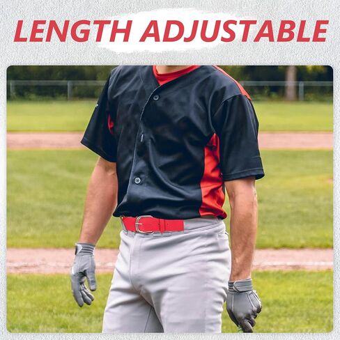 UKCOCO Youth Adjustable Stretch Baseball Belt for Boys and Men, Red Elastic Softball Sports Waistband with Alloy Buckle, Unisex Girdle for Team Baseball and Softball Uniforms in Kuwait