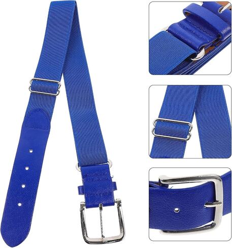 ULTECHNOVO Baseball Belt Softball Belt Elastic Adjustable for Men and Youth Blue Stretch Faux Leather for Outdoor Team Sports in Kuwait