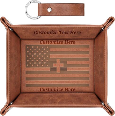 Leather Valet Tray Birthday Gift for Dad Husband Leather Jewelry Tray for Father Day Gift Valentine’s Day in Saudi Arabia