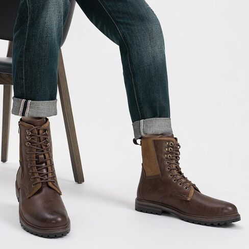 JOUSEN Boots for Men Leather Casual Dress Shoes combat Boots men in Kuwait