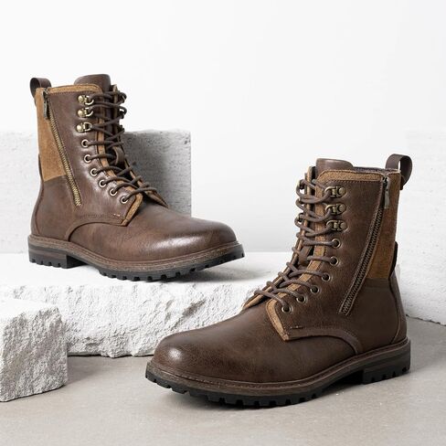 JOUSEN Boots for Men Leather Casual Dress Shoes combat Boots men in Kuwait
