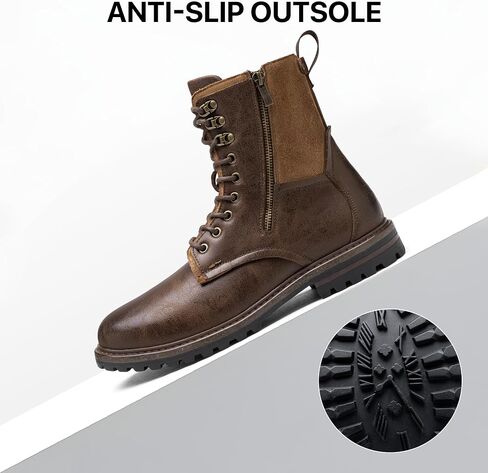 JOUSEN Boots for Men Leather Casual Dress Shoes combat Boots men in Kuwait