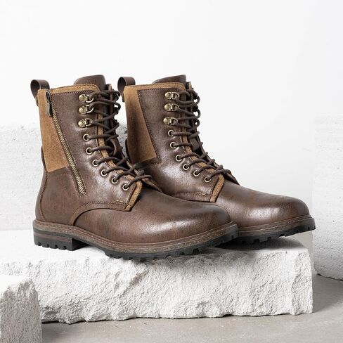JOUSEN Boots for Men Leather Casual Dress Shoes combat Boots men in Kuwait