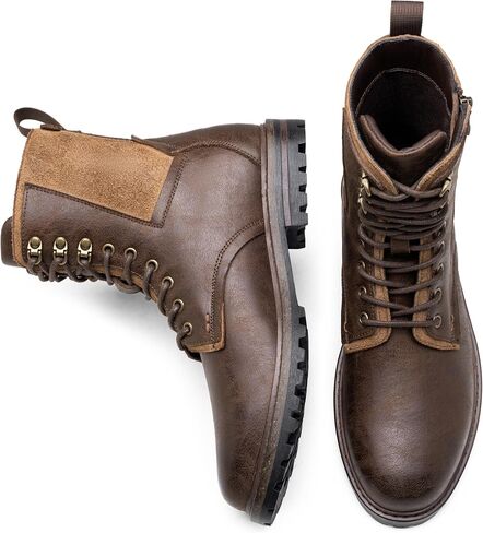 JOUSEN Boots for Men Leather Casual Dress Shoes combat Boots men in Kuwait