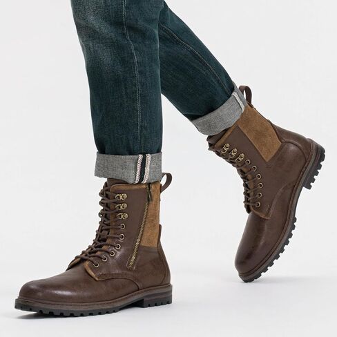 JOUSEN Boots for Men Leather Casual Dress Shoes combat Boots men in Kuwait