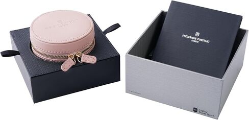 Frederique Constant Ladies Swiss Made Classic Quartz Moonphase Gold Stainless Steel Case Watch and Brown Leather Strap, Style: FC-206RS1S5 in Saudi Arabia