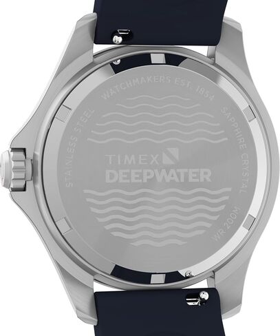 Timex Unisex Deepwater Meridian 200 38mm Watch - Blue Two- Piece Quick Release Blue Dial Stainless Steel Case in Kuwait