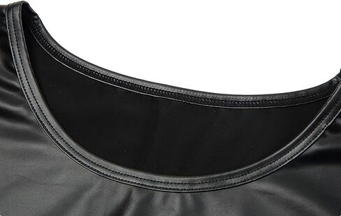 Mens Fishnet Shirt Faux Leather Crop Top Sexy Mesh Tank Tops See Through Muscle T-Shirts Rave Outfits in Kuwait