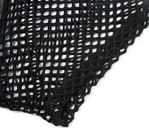 Mens Fishnet Shirt Faux Leather Crop Top Sexy Mesh Tank Tops See Through Muscle T-Shirts Rave Outfits in Kuwait