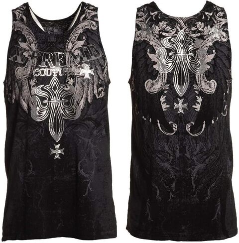 Xtreme Couture من Affliction Men's Tank Bold Cipher Biker MMA in Kuwait