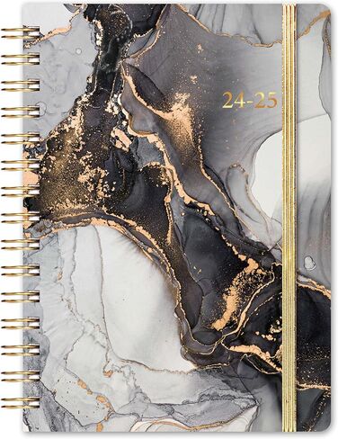 2025-2027 Monthly Planner/Monthly Calendar - JULY 2025 - JUNE 2027, Monthly Planner 2025-2027, 2-Year Monthly Planner, 9" x 11", 24 Monthly Planner, Flexible Cover + Pockets + Monthly Tabs - Black Waterink in Kuwait