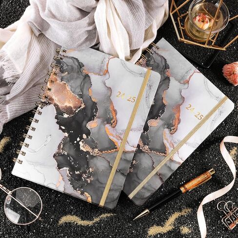 2025-2027 Monthly Planner/Monthly Calendar - JULY 2025 - JUNE 2027, Monthly Planner 2025-2027, 2-Year Monthly Planner, 9" x 11", 24 Monthly Planner, Flexible Cover + Pockets + Monthly Tabs - Black Waterink in Kuwait
