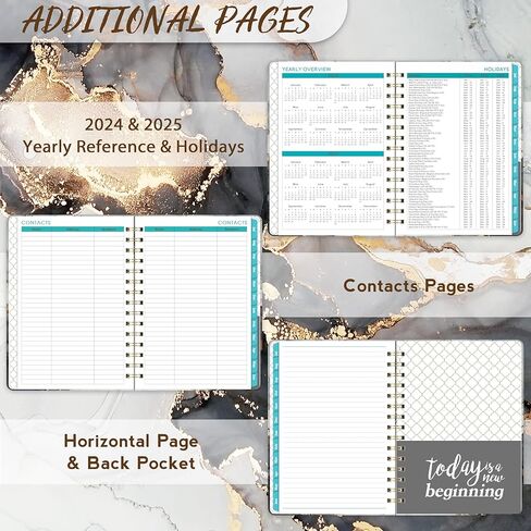 2025-2027 Monthly Planner/Monthly Calendar - JULY 2025 - JUNE 2027, Monthly Planner 2025-2027, 2-Year Monthly Planner, 9" x 11", 24 Monthly Planner, Flexible Cover + Pockets + Monthly Tabs - Black Waterink in Kuwait