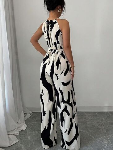 Women's suspender jumpsuit jumpsuit summer milk striped strap neck SHX080 in Kuwait