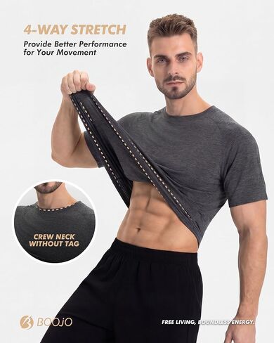 BOOJO 7 Pack Mens Shirts Bundled with 3 Pack Mens Shorts-S in Kuwait