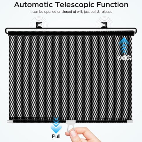 DECHOUS Blackout Blind Shade with Suction Cups - Portable Window Shade Pull Down No Drill Temporary Sunshade Roller 49''H*23''W for Home Office Car Blackout in Kuwait