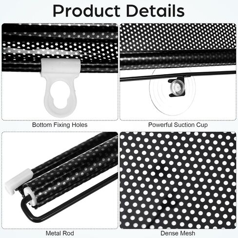 DECHOUS Blackout Blind Shade with Suction Cups - Portable Window Shade Pull Down No Drill Temporary Sunshade Roller 49''H*23''W for Home Office Car Blackout in Kuwait