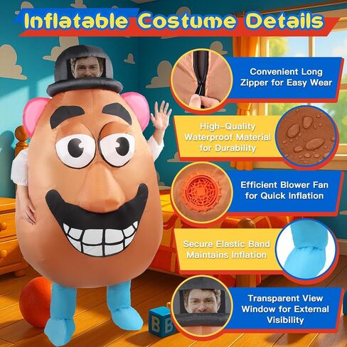 Potato Head Inflatable Costume Adults Funny Full Body Blow Up Outfit Men Women for Halloween Party Parades or Cosplay in Saudi Arabia