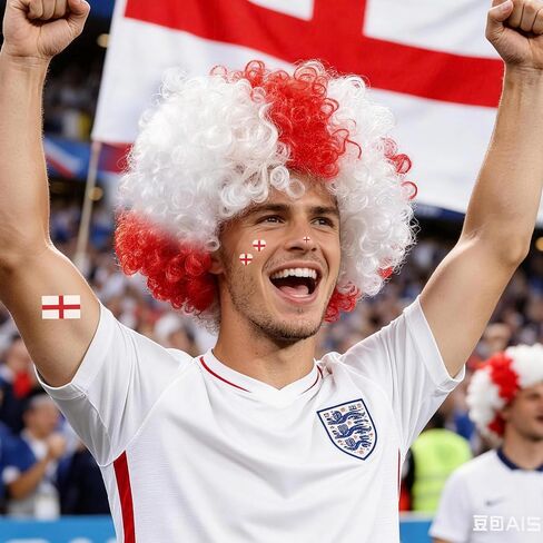MEEZY American Flag Colored Afro Wig for Men Women 2026 World Soccer Championship Cup, Blue White Red Afro Wigs Soccer Fans Cheer Hair Piece Funny Crazy Fluffy Hair with Accessories for 4th of July in Saudi Arabia