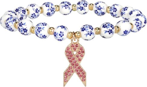 pVq Breast Cancer Awareness Bracelets for Women Pink Ribbon Cancer Awareness Bracelets Encouragement Breast Cancer Awareness Accessories Jewelry Gifts in Saudi Arabia