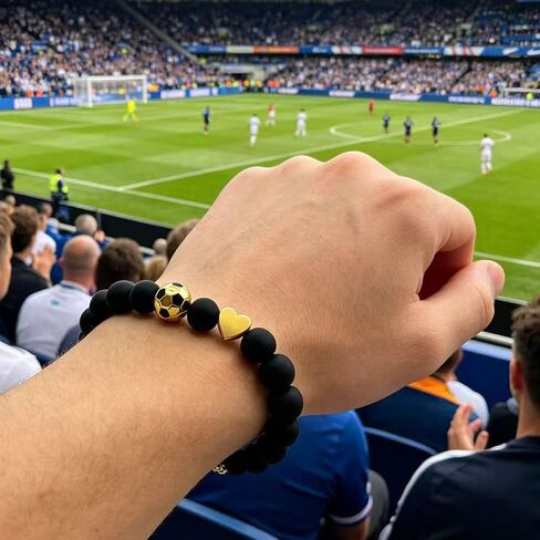 Lepida Soccer Bracelet Football Love Heart Sport Natural Stone Bracelet for Women Men in Saudi Arabia