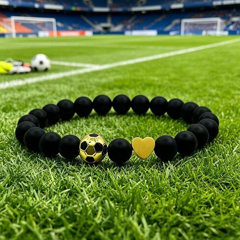 Lepida Soccer Bracelet Football Love Heart Sport Natural Stone Bracelet for Women Men in Saudi Arabia