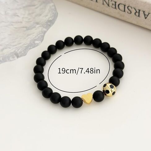 Lepida Soccer Bracelet Football Love Heart Sport Natural Stone Bracelet for Women Men in Saudi Arabia