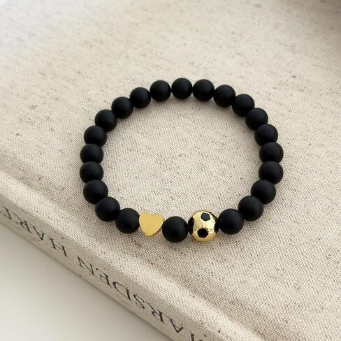 Lepida Soccer Bracelet Football Love Heart Sport Natural Stone Bracelet for Women Men in Saudi Arabia