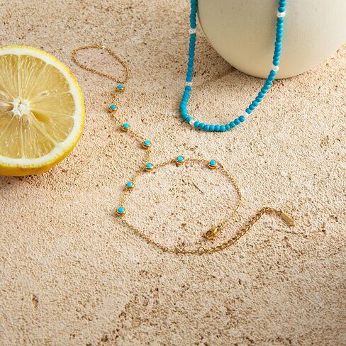 Turquoise Hand Chain Bracelet for Women Slave Cuff Hand Bracelet with Finger Ring Charm Gold-Tone Hand Chain Trendy Ring Adjustable Stainless Steel Waterproof Jewelry for Bride Wedding Party Accessories in Kuwait