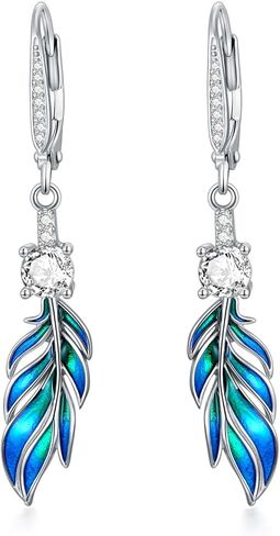 Colored Gemstone Dangle Earrings for Women 925 Sterling Silver Statement Earrings for Her Ladies in Saudi Arabia