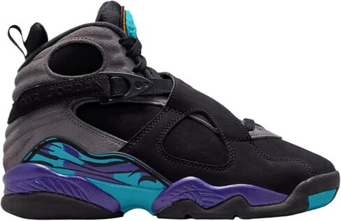 Air Jordan 8 Retro Aqua Grade School Lifestyle Shoes (Black/Multi Color/Bright Concord/Multi Color) Size 5.5 in Kuwait