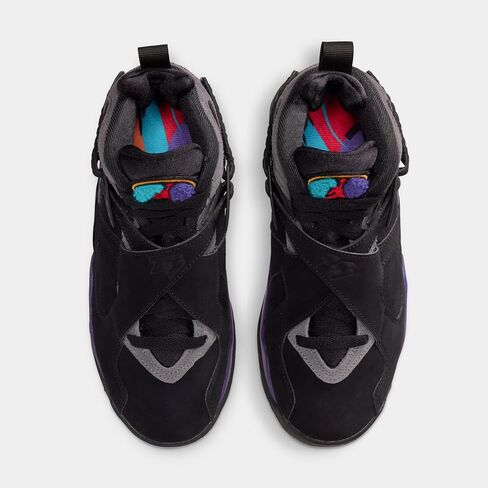Air Jordan 8 Retro Aqua Grade School Lifestyle Shoes (Black/Multi Color/Bright Concord/Multi Color) Size 5.5 in Kuwait