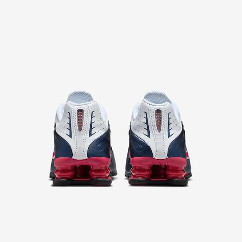 Nike Shox R4 Big Kids' Shoes (Midnight Navy/White/Metallic Silver/Gym Red) in Kuwait