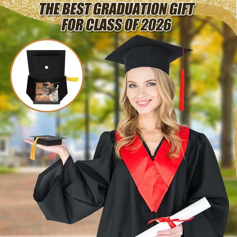 Class of 2026 Graduation Gifts Bulk, 25 Sets Graduation Keychains With Grad Compass Bracelets Bulk Set In Cap Gift Boxes Party Favors for Students, Guests, Graduates in Saudi Arabia