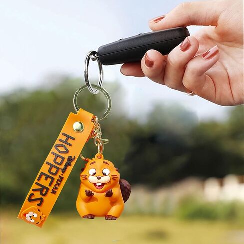 4Pcs Hoppers Keychains, Mabel, King George & Tom The Lizard, Cute Beaver Transformation Project Resin Keyrings, Durable & Fade-Resistant, Movie-Accurate Funny Characters for Fans in Saudi Arabia