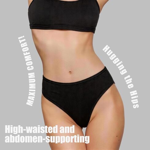 Womens 100% Merino Wool High-Cut Bikini Panties - Breathable Lightweight V-Waist Underwear in Saudi Arabia